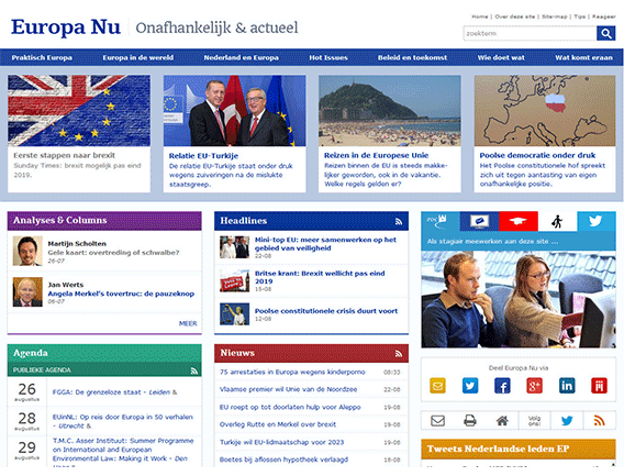 Homepage van Europa Nu