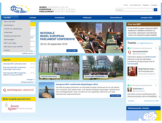 Homepage van MEP Nederland