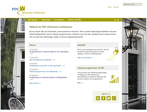 Homepage van PDC.nl 